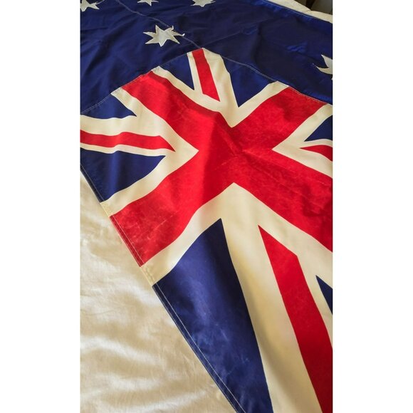Vintage Australia Flag 48x70" Stitched Cotton Nylon Blend Appliqué Stars Brass G - Picture 4 of 12